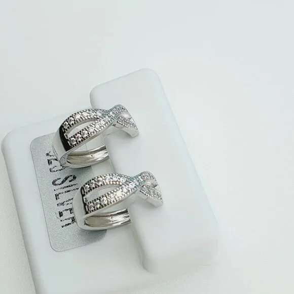 925 Sterling Silver Cubic Zirconia Earrings, UU1P6A6149